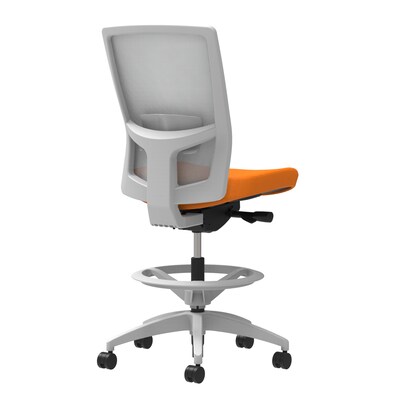 Union & Scale Workplace2.0™ Fabric Stool, Apricot, Adjustable Lumbar, Armless, Synchro-Tilt, Partial Assembly Required