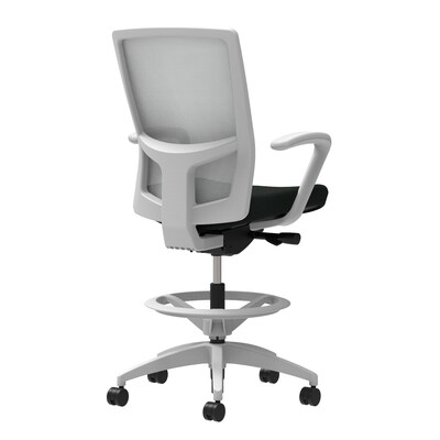 Union & Scale Workplace2.0™ Stool, Black Vinyl, Integrated Lumbar, Fixed Arms, Synchro-Tilt Seat Control (53801)