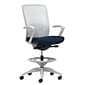 Union & Scale Workplace2.0™ Fabric Stool, Navy, Adjustable Lumbar, Fixed Arms, Synchro-Tilt Seat Control (53802)