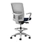 Union & Scale Workplace2.0™ Fabric Stool, Navy, Adjustable Lumbar, Fixed Arms, Synchro-Tilt Seat Control (53802)