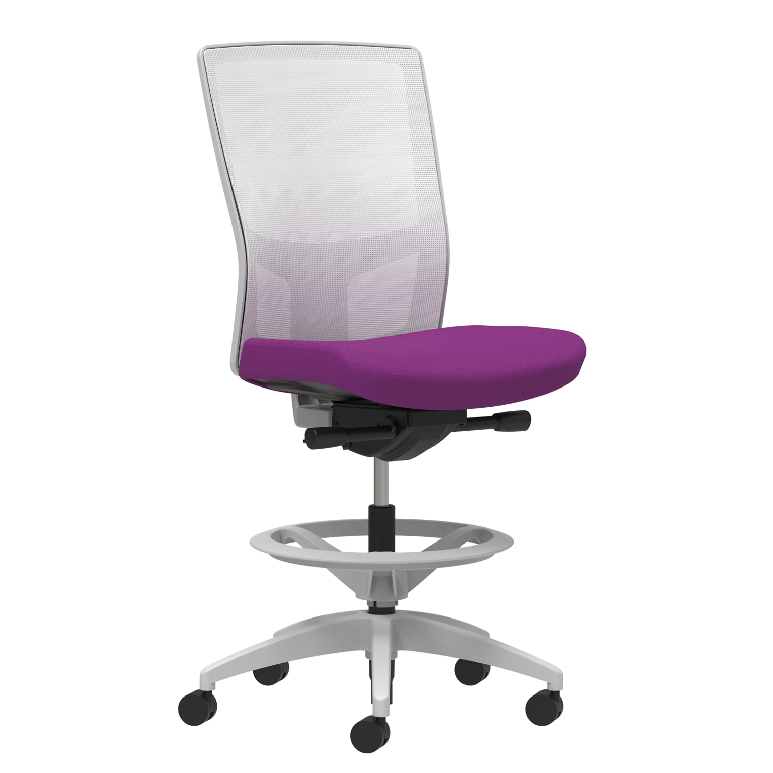 Union & Scale Workplace2.0™ Fabric Stool, Amethyst, Integrated Lumbar, Armless, Synchro-Tilt Seat Control (53807)