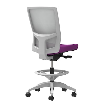 Union & Scale Workplace2.0™ Fabric Stool, Amethyst, Integrated Lumbar, Armless, Synchro-Tilt Seat Co