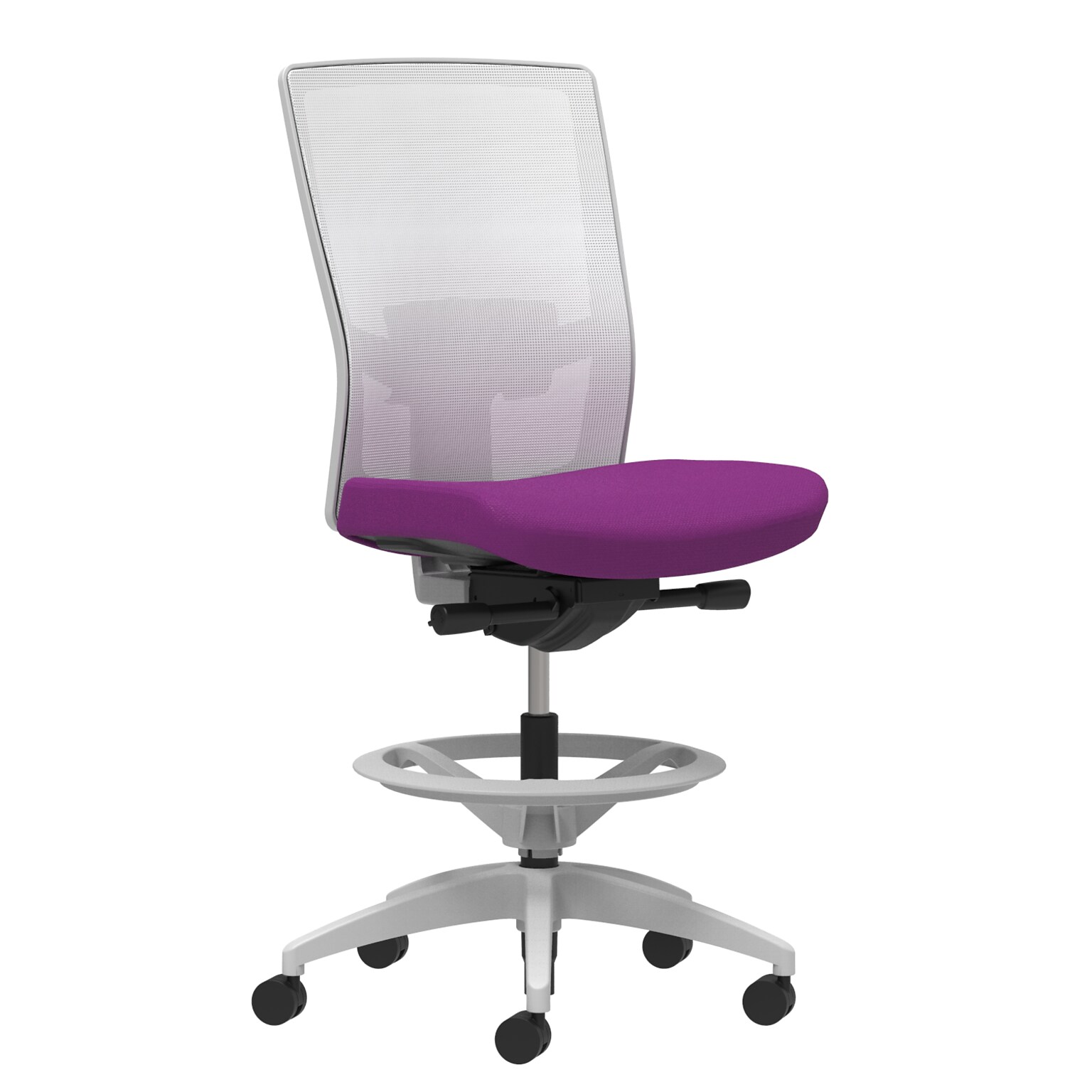 Union & Scale Workplace2.0™ Fabric Stool, Amethyst, Adjustable Lumbar, Armless, Synchro-Tilt Seat Control (53806)