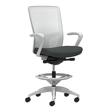 Union & Scale Workplace2.0™ Fabric Stool, Iron Ore, Integrated Lumbar, Fixed Arms, Synchro-Tilt Seat