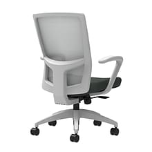 Union & Scale Workplace2.0™ Fabric Task Chair, Iron Ore, Integrated Lumbar, Fixed Arms, Synchro-Tilt