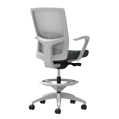 Union & Scale Workplace2.0™ Fabric Stool, Iron Ore, Adjustable Lumbar, Fixed Arms, Synchro-Tilt Seat Control (53798)