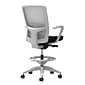 Union & Scale Workplace2.0™ Fabric Stool, Black, Adjustable Lumbar, Fixed Arms, Synchro-Tilt Seat Control (53796)
