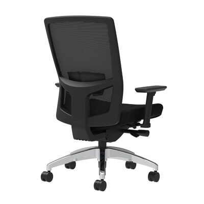 Union & Scale Workplace2.0™ Fabric Task Chair, Black, Adjustable Lumbar, 2D Arms, Advanced Synchro-T