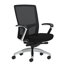 Union & Scale Workplace2.0™ Fabric Task Chair, Black, Integrated Lumbar, Fixed Arms, Advanced Synchr