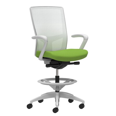 Union & Scale Workplace2.0™ Fabric Stool, Pear, Integrated Lumbar, Fixed Arms, Synchro-Tilt, Partial