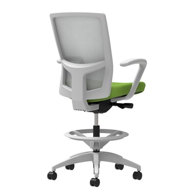 Union & Scale Workplace2.0™ Fabric Stool, Pear, Integrated Lumbar, Fixed Arms, Synchro-Tilt, Partial Assembly Required
