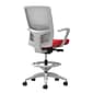 Union & Scale Workplace2.0™ Fabric Stool, Cherry, Adjustable Lumbar, Fixed Arms, Synchro-Tilt, Partial Assembly Required