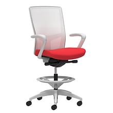 Union & Scale Workplace2.0™ Fabric Stool, Cherry, Integrated Lumbar, Fixed Arms, Synchro-Tilt, Parti