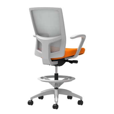Union & Scale Workplace2.0™ Fabric Stool, Apricot, Integrated Lumbar, Fixed Arms, Synchro-Tilt Seat Control (53787)