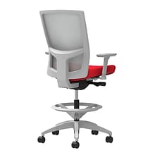 Union & Scale Workplace2.0™ Fabric Stool, Ruby Red, Integrated Lumbar, 2D Arms, Synchro-Tilt (53783)