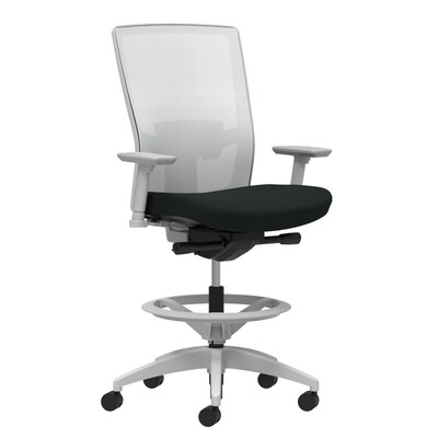 Union & Scale Workplace2.0™ Stool, Black Vinyl, Adjustable Lumbar, Height & Width Adjustable Arms, Synchro-Tilt Control (53778)