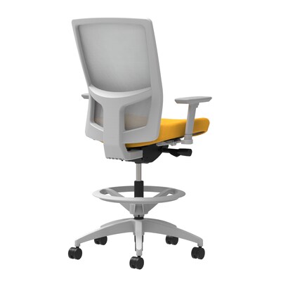 Union & Scale Workplace2.0™ Fabric Stool, Goldenrod, Integrated Lumbar, 2D Arms, Synchro-Tilt (53771)