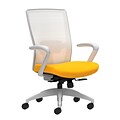 Union & Scale Workplace2.0™ Fabric Task Chair, Goldenrod, Adjustable Lumbar, Fixed Arms, Synchro-Til