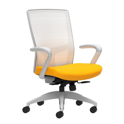 Union & Scale Workplace2.0™ Fabric Task Chair, Goldenrod, Integrated Lumbar, Fixed Arms, Synchro-Tilt with Seat Slide (53522)