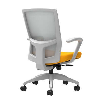 Union & Scale Workplace2.0™ Fabric Task Chair, Goldenrod, Integrated Lumbar, Fixed Arms, Synchro-Til