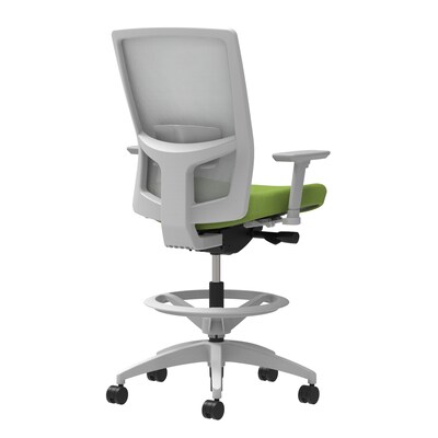 Union & Scale Workplace2.0™ Fabric Stool, Pear, Adjustable Lumbar, Height & Width Adjustable Arms, Synchro-Tilt Control (53772)