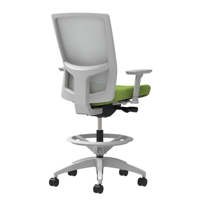 Union & Scale Workplace2.0™ Fabric Stool, Pear, Integrated Lumbar, Height & Width Adjustable Arms, Synchro-Tilt Control (53773)