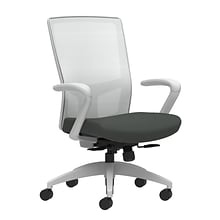 Union & Scale Workplace2.0™ Fabric Task Chair, Iron Ore, Integrated Lumbar, Fixed Arms, Synchro-Tilt