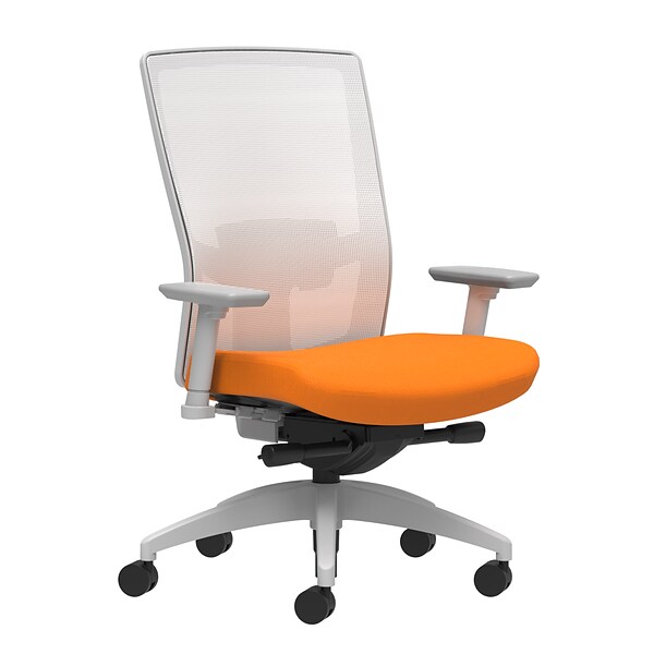 Union & Scale Workplace2.0™ Fabric Task Chair, Apricot, Adjustable Lumbar, 2D Arms, Advanced Synchro-Tilt (53536)