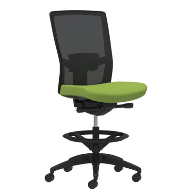 Union & Scale Workplace2.0™ Fabric Stool, Pear, Adjustable Lumbar, Armless, Synchro-Tilt Seat Control (53878)