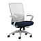 Union & Scale Workplace2.0™ Fabric Task Chair, Navy, Adjustable Lumbar, Fixed Arms, Synchro-Tilt w/