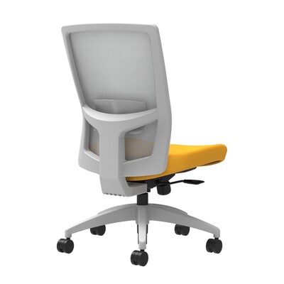 Union & Scale Workplace2.0™ Fabric Task Chair, Goldenrod, Adjustable Lumbar, Armless, Synchro-Tilt w