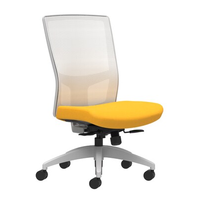 Union & Scale Workplace2.0™ Fabric Task Chair, Goldenrod, Integrated Lumbar, Armless, Synchro-Tilt w/ Seat Slide Control (53500)