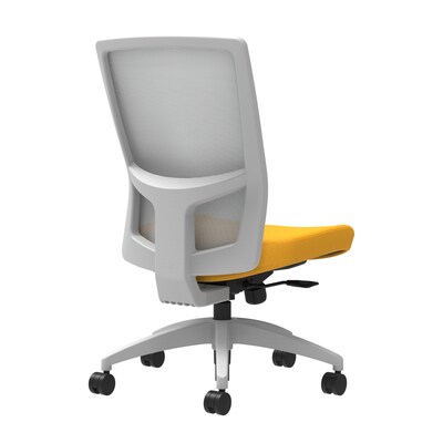 Union & Scale Workplace2.0™ Fabric Task Chair, Goldenrod, Integrated Lumbar, Armless, Synchro-Tilt w