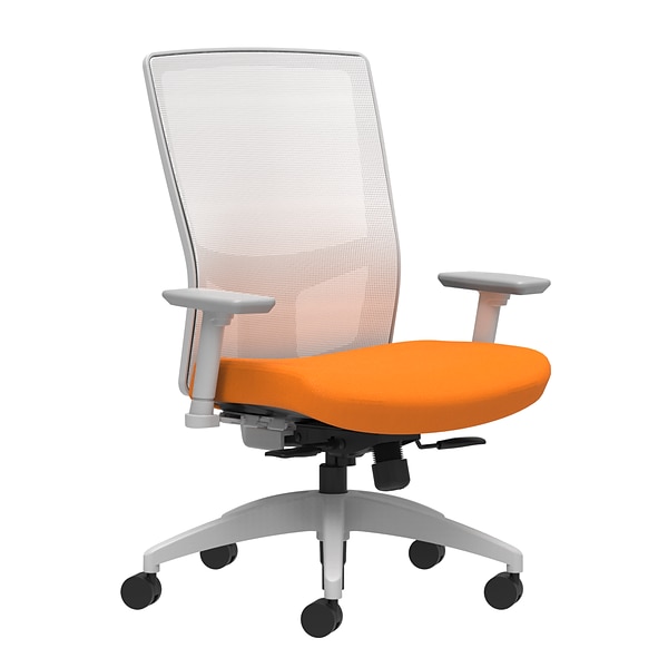 Union & Scale Workplace2.0™ Fabric Task Chair, Apricot, Integrated Lumbar, 2D Arms, Synchro-Tilt with Seat Slide (53472)