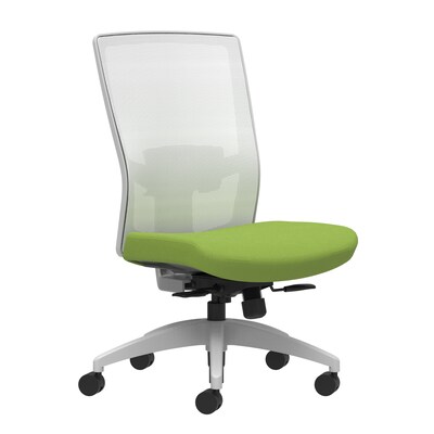 Union & Scale Workplace2.0™ Fabric Task Chair, Pear, Adjustable Lumbar, Armless, Synchro-Tilt w/Seat