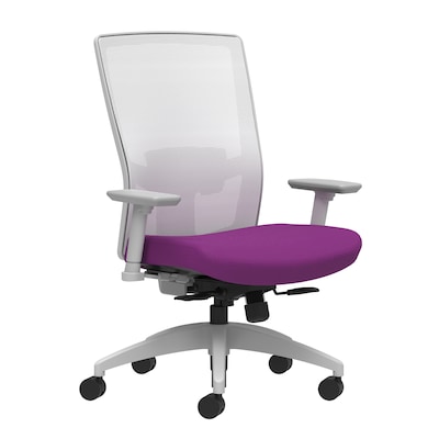 Union & Scale Workplace2.0™ Fabric Task Chair, Amethyst, Adjustable Lumbar, 2D Arms, Synchro-Tilt wi