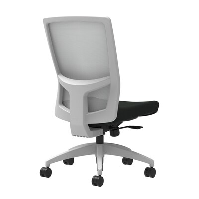 Union & Scale Workplace2.0™ Task Chair, Black Vinyl, Integrated Lumbar, Armless, Synchro-Tilt w/Seat Slide Seat Control (53508)