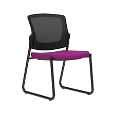 Union & Scale Workplace2.0™ Fabric Guest Chair, Amethyst, Integrated Lumbar, Armless, Stationary Sea