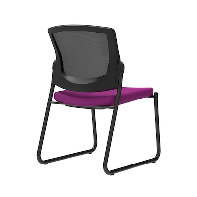 Union & Scale Workplace2.0™ Fabric Guest Chair, Amethyst, Integrated Lumbar, Armless, Stationary Seat Control (53732)