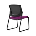 Union & Scale Workplace2.0™ Fabric Guest Chair, Amethyst, Integrated Lumbar, Armless, Stationary Sea