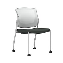 Union & Scale Workplace2.0™ Fabric Guest Chair, Iron Ore, Integrated Lumbar, Armless, Stationary Sea