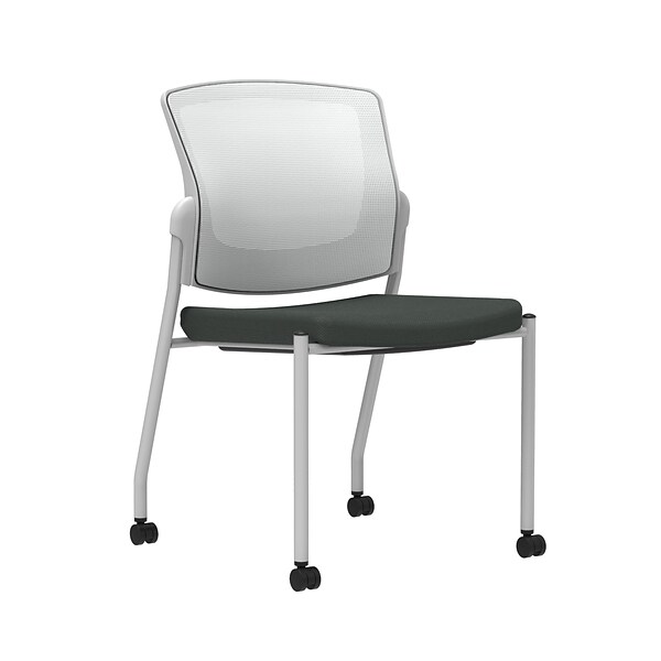 Union & Scale Workplace2.0™ Fabric Guest Chair, Iron Ore, Integrated Lumbar, Armless, Stationary Seat Control (53698)