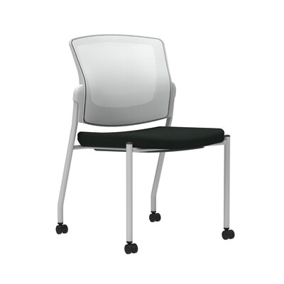 Union & Scale Workplace2.0™ Guest Chair, Black Vinyl, Integrated Lumbar, Armless, Stationary Seat Control (53699)