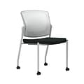 Union & Scale Workplace2.0™ Guest Chair, Black Vinyl, Integrated Lumbar, Armless, Stationary Seat Control (53699)