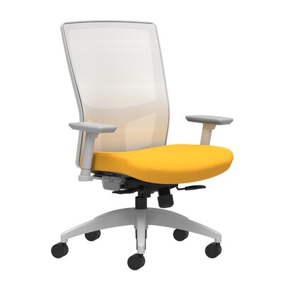 Union & Scale Workplace2.0™ Fabric Task Chair, Goldenrod, Integrated Lumbar, 2D Arms, Synchro-Tilt w