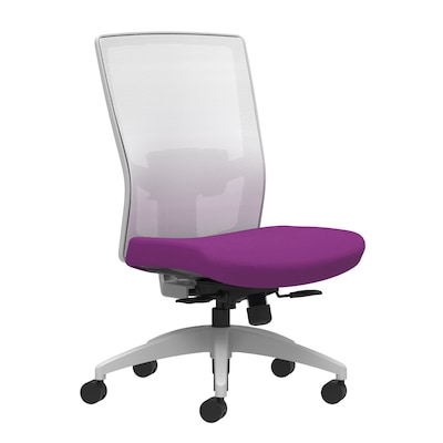 Union & Scale Workplace2.0™ Fabric Task Chair, Amethyst, Adjustable Lumbar, Armless, Synchro-Tilt w/