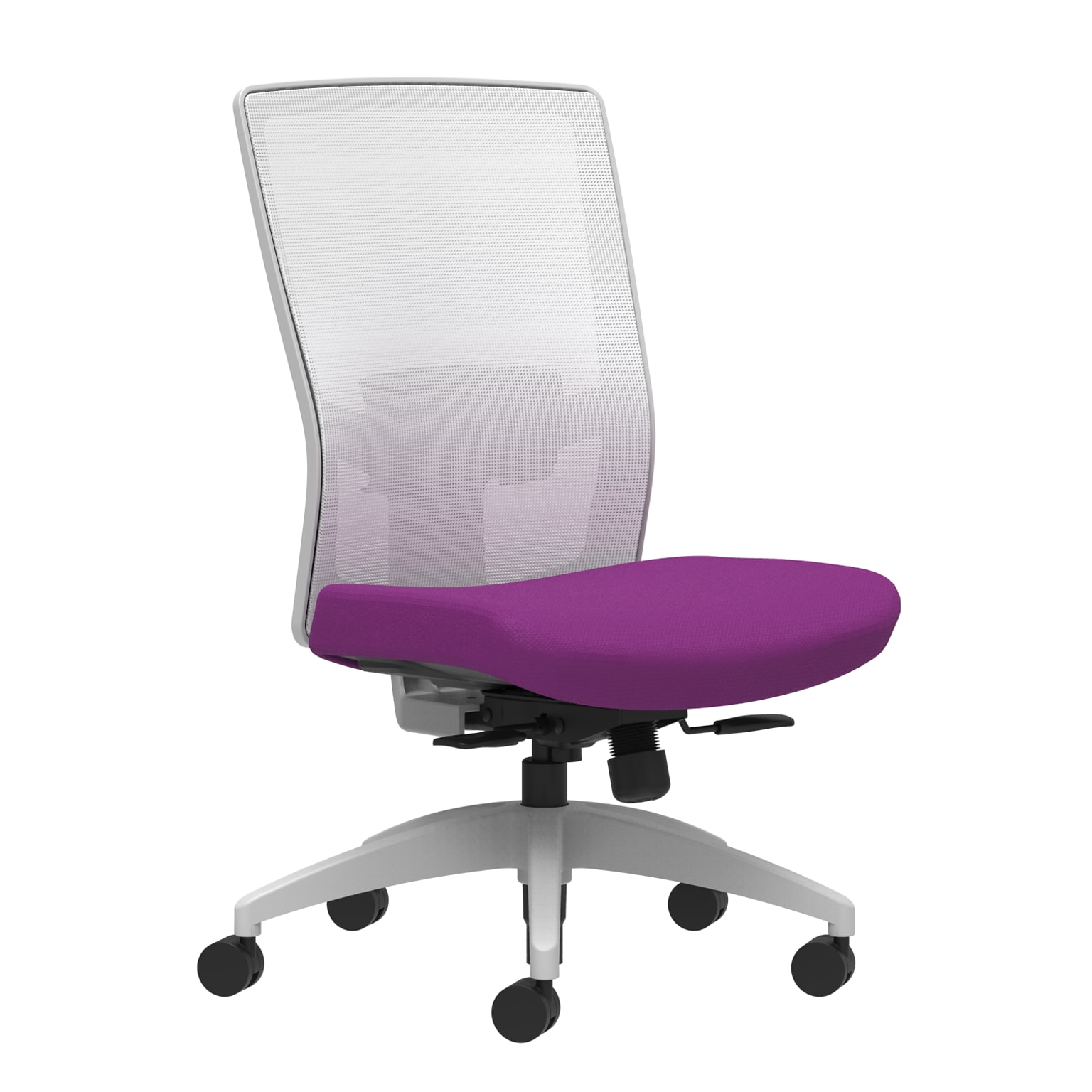 Union & Scale Workplace2.0™ Fabric Task Chair, Amethyst, Adjustable Lumbar, Armless, Synchro-Tilt w/ Seat Slide Control (53491)