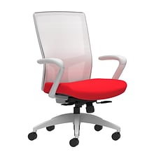 Union & Scale Workplace2.0™ Fabric Task Chair, Ruby Red, Integrated Lumbar, Fixed Arms, Synchro-Tilt