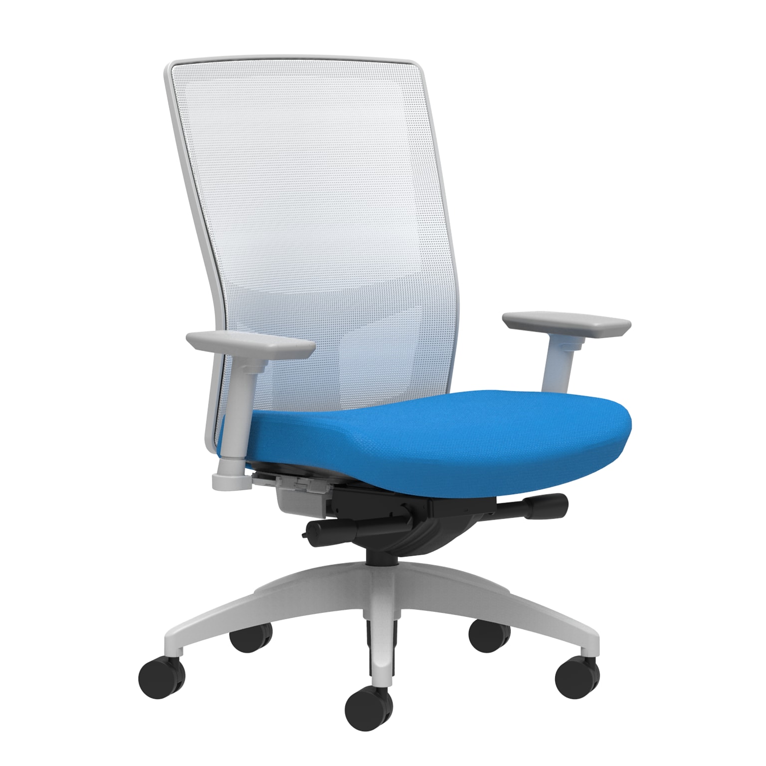 Union & Scale Workplace2.0™ Fabric Task Chair, Cobalt, Integrated Lumbar, 2D Arms, Advanced Synchro-Tilt (53540)