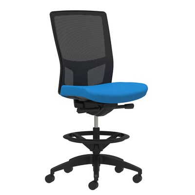 Union & Scale Workplace2.0™ Fabric Stool, Cobalt, Integrated Lumbar, Armless, Synchro-Tilt, Partial Assembly Required